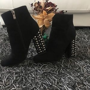 Black Block Heel Booties